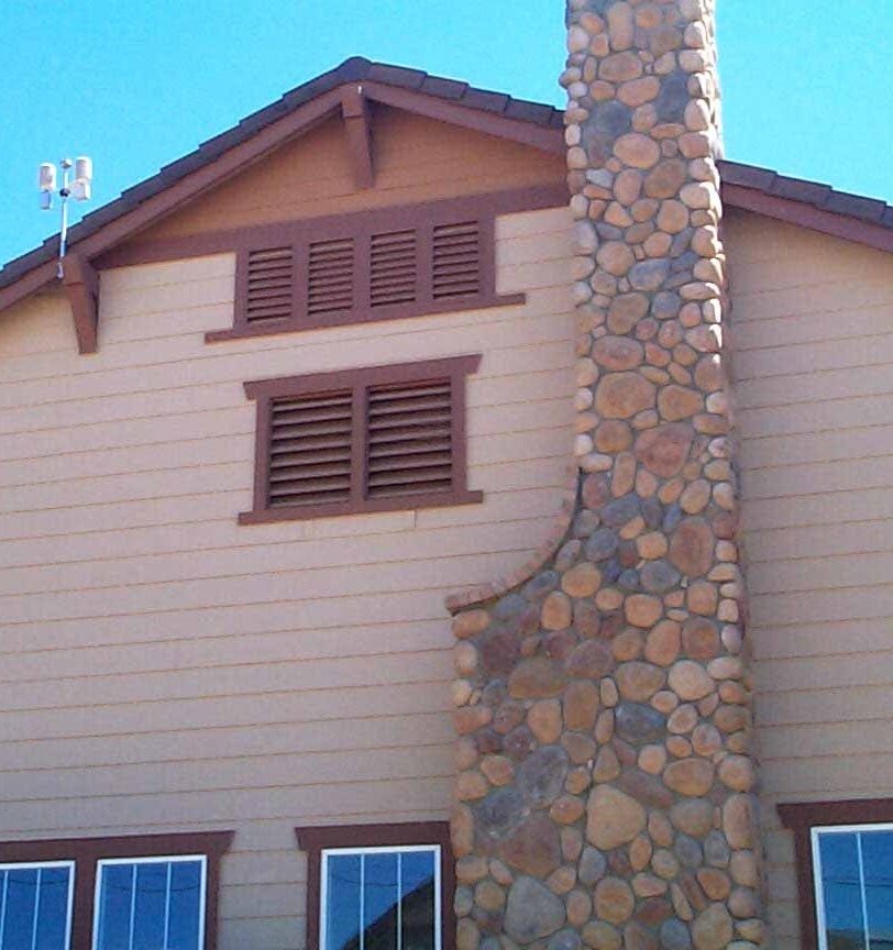 Figure showing a sample gable end air intake with a lower set of vents Figure showing a sample gable end air intake with a lower set of vents
