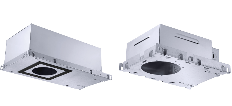 Figure showing a recessed luminaire with an IC housing and a recessed luminaire with a non IC housing Figure showing a recessed luminaire with an IC housing and a recessed luminaire with a non IC housing