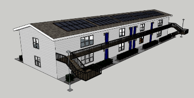 Figure 11: Garden Style Multifamily: South (Front) and West (Left) Elevations