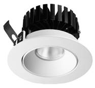 This picture on the left shows a recessed downlight luminaire with a round flange.