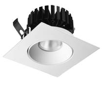 This picture on the right shows a recessed downlight luminaire with a square flange.