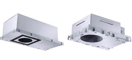 Figure showing a recessed luminaire with an IC housing and a recessed luminaire with a non IC housing